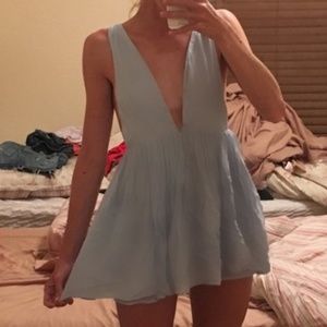 blue tunic dress with pockets